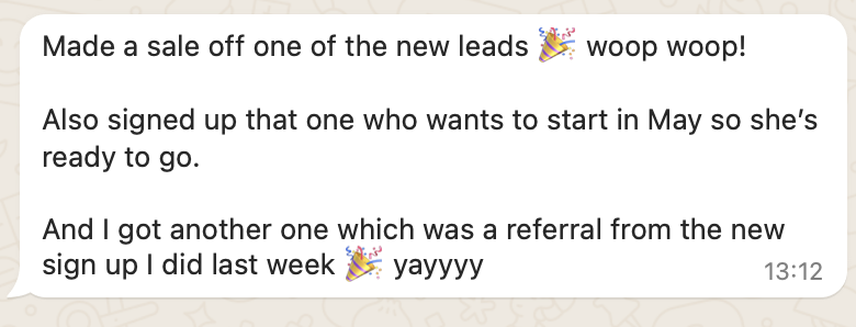 Fresh leads converting to sales
