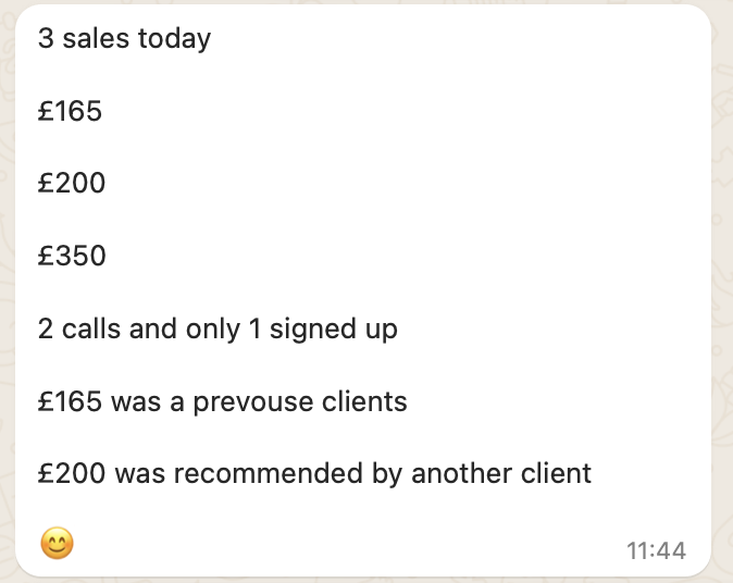 Exceeding weekly sales targets