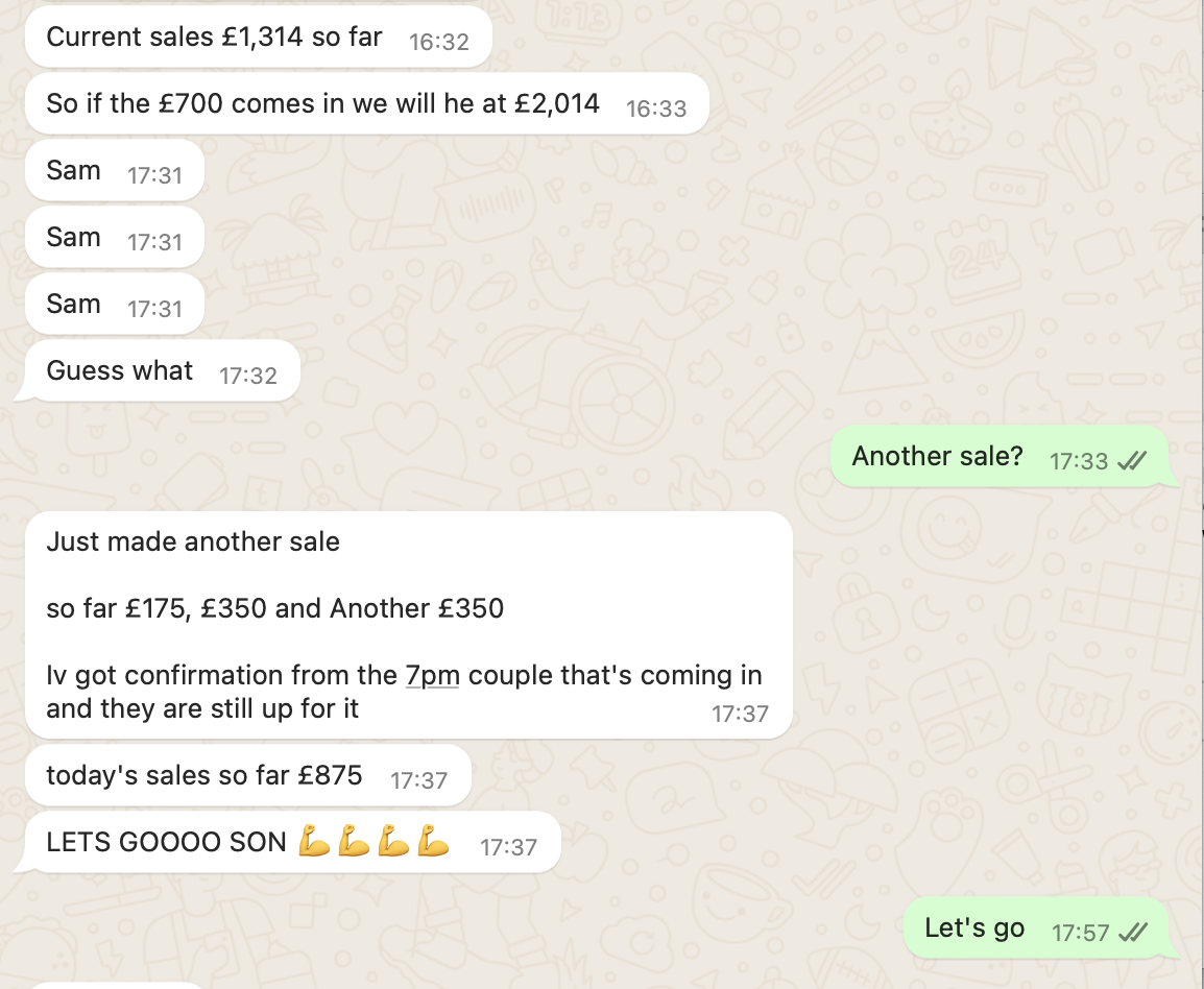 Multiple sales and confirmations